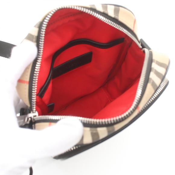 Burberry Check Shoulder Bag Leather Beige Black Multicolor - Picture 3 of 5